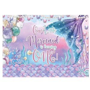 1st Birthday Mermaid Theme Backdrop